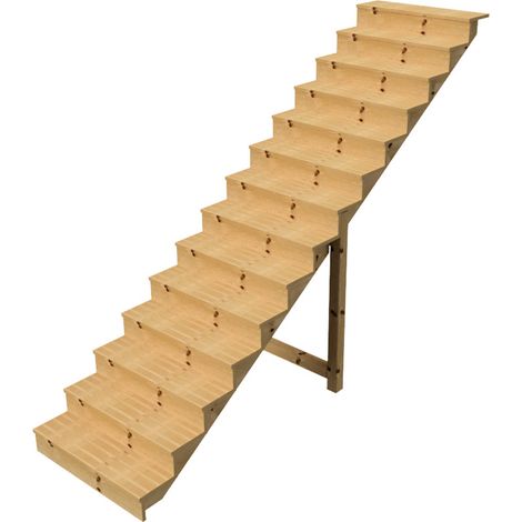 Außentreppe Holz Höhe 241cm 14 Stufen, Breite 100cm, MIT Setzstufen