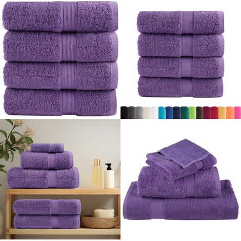 Premium-Gästetücher SOLUND 4 Stk. Lila 30x50 cm 600 g/m² - Baumwolltuch - Gesichtstuch (1/5)