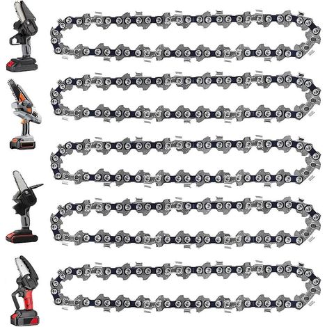 Lot de 5 chaînes de 10 cm (4 pouces) pour mini-tronçonneuse Stihl GTA 26, chaînes de rechange pour mini-tronçonneuse électrique portable sans fil. (1/5)