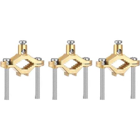Lot de 3 pinces de terre en alliage de cuivre pour un collage sécurisé - Installation rapide avec vis - Convient pour tige en cuivre - Prend en charge les fils de 10 à 2 - Garantit une connexion (1/5)
