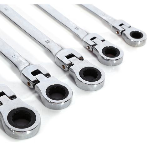 6 pièces clés mixtes à cliquet, outils de réparation à main, clé à douille dynamométrique (1/5)