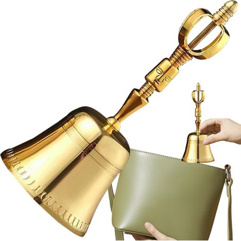 Cloche forte Cloche vintage en laiton Instrument de sonnerie rituelle pour la méditation à domicile, les mariages, l'autel de l'église Sonnerie pour utilisation intérieure (1/5)