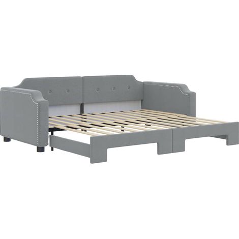 Maison Exclusive - Tagesbett Ausziehbar Hellgrau 80x200 cm Stoff