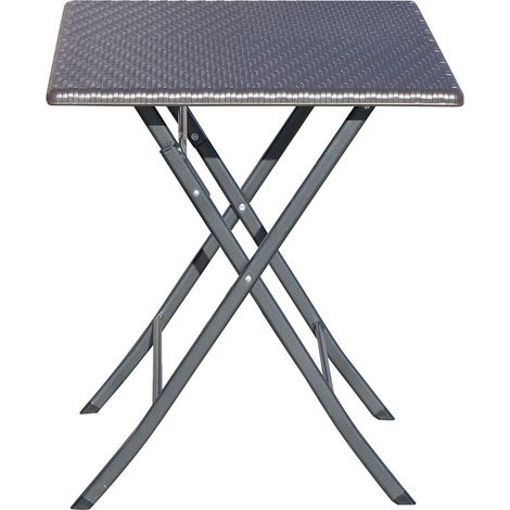 Mesa de ratán plegable 61,5 x 61,5 x 73 cm (1/3)