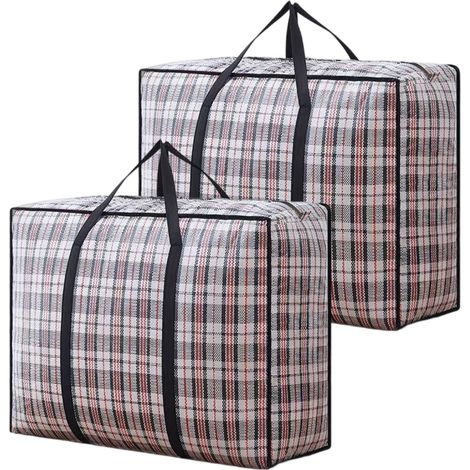 Sac Rangement - 80x55x24 cm - Tissu Imperméable - Fermeture Éclair Renforcée - Pour Literie Vêtements Saisonniers - Lot de 2 (1/5)