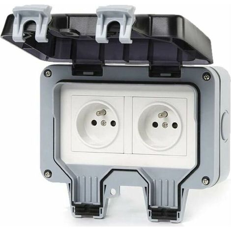 IP66 Prise étanche,Prises extérieures,Double prise étanche,Double électrique extérieur Electric Prise prise étanche extérieure Prise de courant avec,Double Prise de courant (1/5)