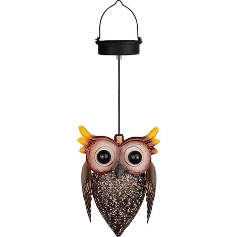 Lanterne solaire d'extérieur suspendue pour jardin, lanterne hibou à énergie solaire, étanche, décoration de jardin-AquaForge (1/5)