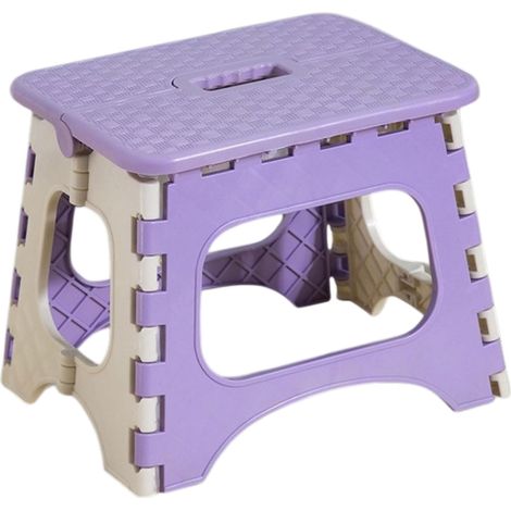 Tabouret Pliant 20cm, Marchepied Pied Pliable, 75kg Capacité, Léger et Compact pour Cuisine, Salle de Bain, Jardinage(Violet) (1/5)