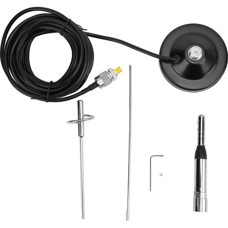 Auto-VHF/UHF-Antennen-Saugfußantennen-Montagesatz mit 5 m Kabel, SMA/Fem-A-Magnetantennen-Montagesatz, Plug-and-Play-Montagesatz.