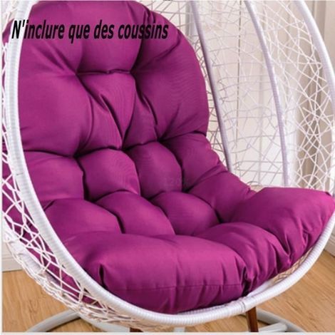 Coussin pour Fauteuil Suspendu Oeuf avec Oreiller Lavable Coussin de Chaise Suspendue Exterieur épais Coussin, 120x80cm,Voilet (1/4)