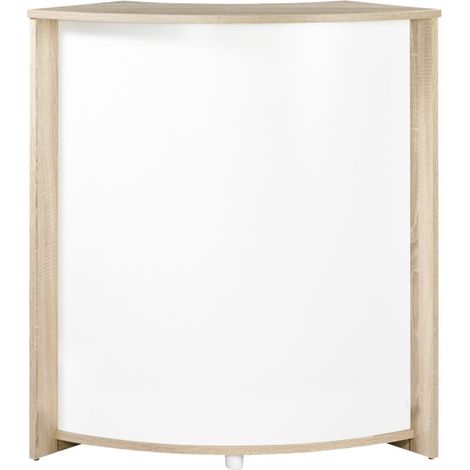 Beaux Meubles Pas Chers – Meuble bar chêne 3 niches 96,7 x 104,8 x 44,9 cm – Éco-conçu en panneaux de particules E0.5 – 2 tablettes réglables – Fabrication française