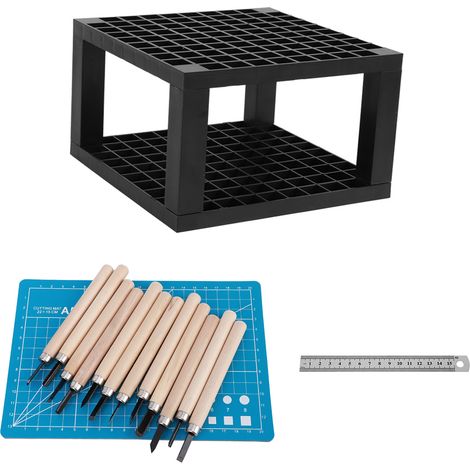 1 ensemble d'outils de sculpture sur bois, porte-outils à main professionnel en acier au manganèse pour le travail du bois C1 (1/5)