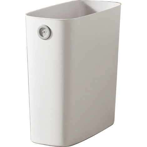 Petite Poubelle Salle de Bain Blanc 28x27x13cm Plastique Ouvert (1/5)