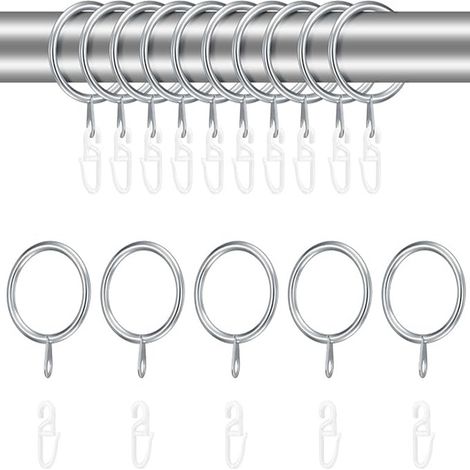 Ensemble de 50 crochets en plastique pour poulie de rideau, accessoires de crochets métalliques pour tringle à rideaux, poulie silencieuse (1/5)