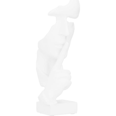 Statuette Abstraite en Résine Blanche pour Décoration Intérieure Bureau - Art Contemporain BS914 (1/5)