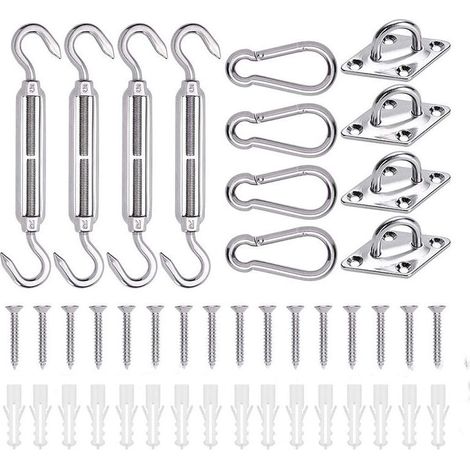 304 Stainless Steel Shade Sail Fixing Kit, Triangle, Square, Rectangle Stainless Steel Shade Sail Fixing Kit, 5mm