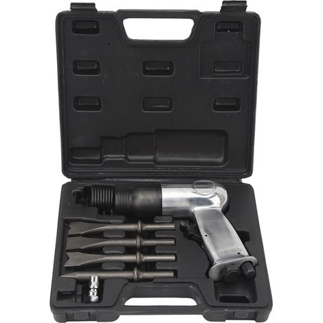 Kit Burin Pneumatique Haute Performance, Marteau Chisel pour Réparation Auto, Dégrippage Plaquettes de Frein, Canon Court 150mm, Outil Perforateur à Air Comprimé (1/5)