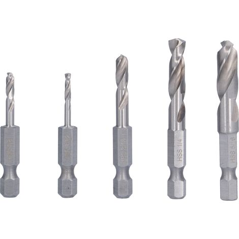 Ensemble de Forets HSS à Six Pans Haute Vitesse - 5 Pièces Durables
