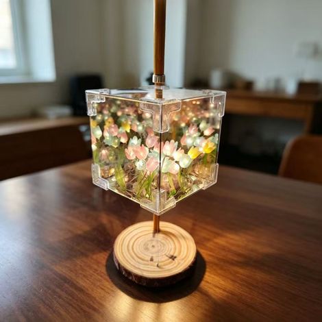 Magnetische, drehbare Tulpenlaterne, Nachtlicht, Geisterlicht, Weihnachtslaterne, hochwertige Tischlampe, Laternengeschenk - Tulpenlampe -