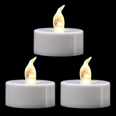 Lot de 24 bougies LED pour thé, lumière blanc chaud, à usage décoratif. (1/5)