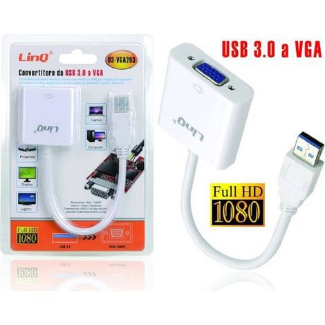 Linq - Convertitore Adattatore Video Da Usb 3.0 Maschio A Vga Femmina 1080p U3-vga263 - (1/5)