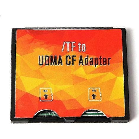Adaptateur double TF vers CF compatible avec porte-cartes Compact Flash SD vers CF. Prend en charge la caméra haute vitesse XC TFSD vers CF. (1/5)