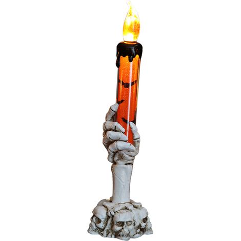 Lampes bougies d'Halloween, lampes chandelier, décorations d'Halloween, lampes mains crâne, lampes mains fantômes d'Halloween, ornements créatifs, lampes mains fantômes orange (1/5)