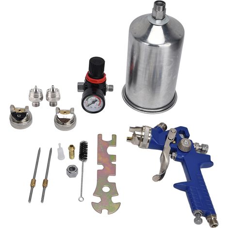 Pistolet pneumatique HVLP H-827P bleu en alliage d'aluminium professionnel pour peinture automobile (1/5)