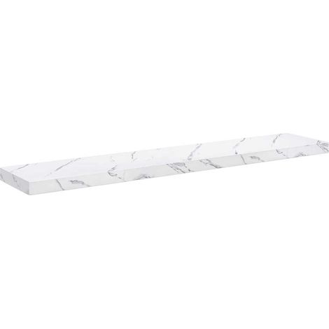 Maison Exclusive - Wandregal Weiß Marmor 120 x 23,5 x 4 cm Holzwe (1/5)