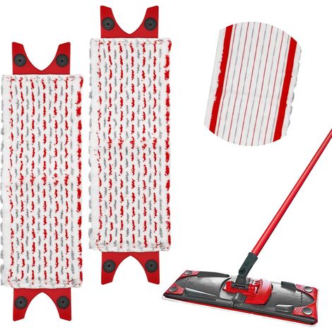 Lot de 2 têtes de Balai Plates en Microfibre,Tête de Remplacement ,compatibles avec Vileda UltraMax/UltraMaT 2in1,,Replacement Microfibre Pad Convient à Tous Les Sols (1/5)