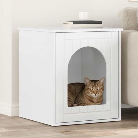 Maison pour chat blanche éclatante, 53 x 52 x 62 cm