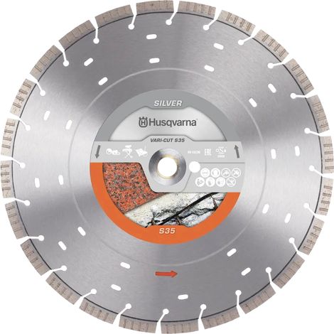 Husqvarna – Disque diamanté segmenté 350mm – Pour béton armé et granit – Réduction des vibrations – Coupe humide et sèche efficace
