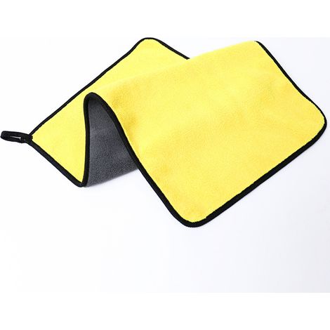 Toalla de coche de doble cara de forro polar coral, paño de lavado de coche ultragrueso, de alta densidad y superabsorbente, fabricado con fibras ultrafinas, adecuado para la limpieza del coche y el h