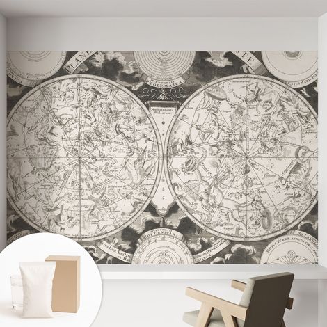 Papier peint intissé décoratif pour salon chambre et cuisine Facile à poser avec colle Carte stellaire 152x104 cm (1/5)