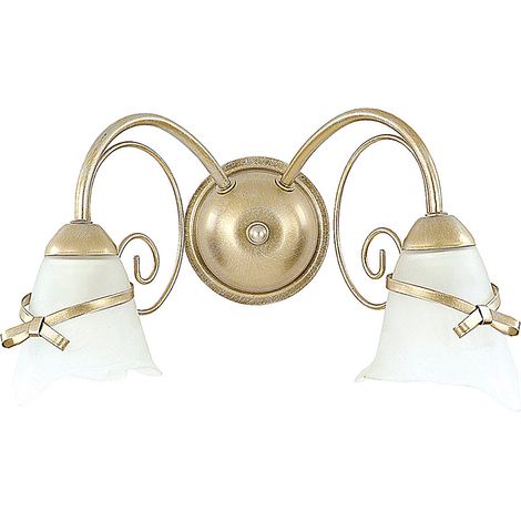 Applique murale Kokarda dorée double globes verre 2xE14 Luminex