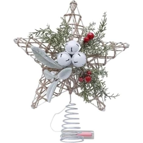 Cime de Sapin de Noël Ornement Lumineux De Cime De Fête avec Cloches (1/5)