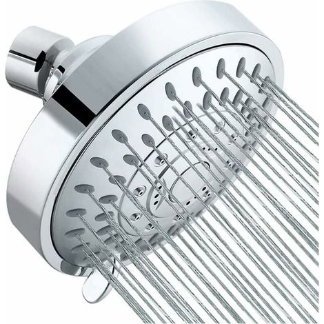 Serbia – Pommeau de douche haute pression 4 pouces – Anti-calcaire chromé – Jet doux et réglable – Économie d'eau – Installation facile (1/5)