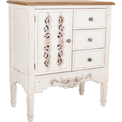 Recibidor de madera blanco 70x36x80