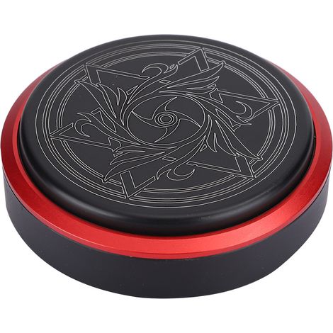 Pédale de commande ronde pour machine à tatouer, interrupteur rotatif à 360° avec connecteur RCA, couleur rouge. (1/5)