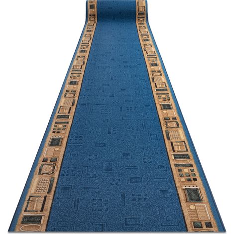 Läufer Antirutsch JENA blau 120cm blue 120x400 cm