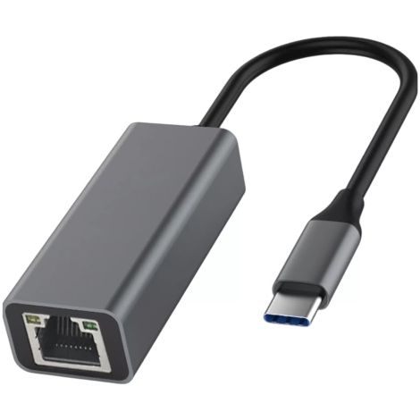 Adattatore Alogy da USB-C a Ethernet LAN RJ45, scheda di rete GIGABIT 1000 Mbps, nero. (1/5)