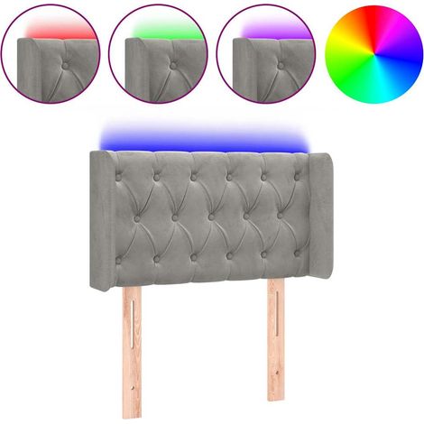 Maison Exclusive - LED Kopfteil Hellgrau 83x16x78/88 cm Samt (1/5)