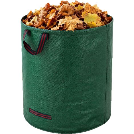 Sac de collecte des feuilles 200 L vert, sac de jardin renforcé et brillant 56x80 cm, sac de jardin réutilisable pour déchets végétaux (1/5)