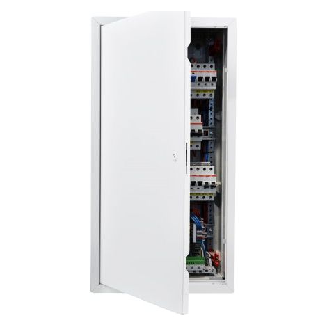 Revisionsklappe Trockenbau 642 x 337 mm, Revisionstür aus Verzinktem Stahl mit Schlitzverschluss, Wartungsklappe für Deckenmontage (Sanitär & Elektro), Einbaumaß 315 x 620 mm Inspektionsklappe (1/5)