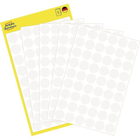 Avery Zweckform Markierungspunkt 3145 12mm weiß 270 St /Pack. (1/5)