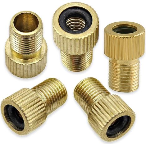 Adattatore Presta in ottone (confezione da 5), ​​conversione per gonfiare pneumatici con pompa standard