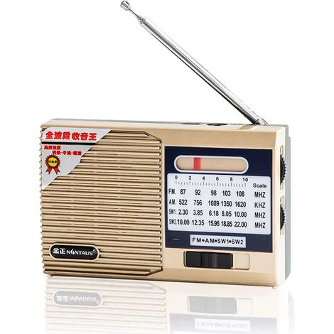 Mini radio portable FM/AM/SW avec signal stable, récepteur radio à bande complète, haut-parleur large bande, prise casque et longue autonomie. (1/5)