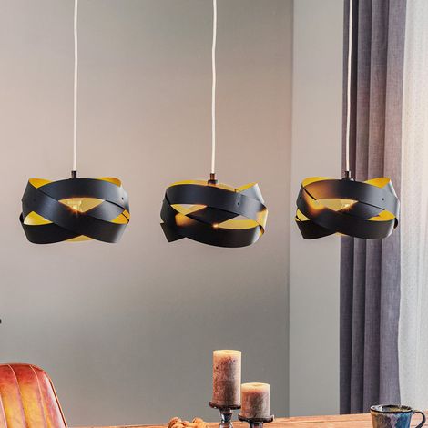 [GEBRAUCHT] B-Ware Hängeleuchte Tornado LED Pendelleuchte dimmbar 3-flammig schwarz 95x26cm (1/2)