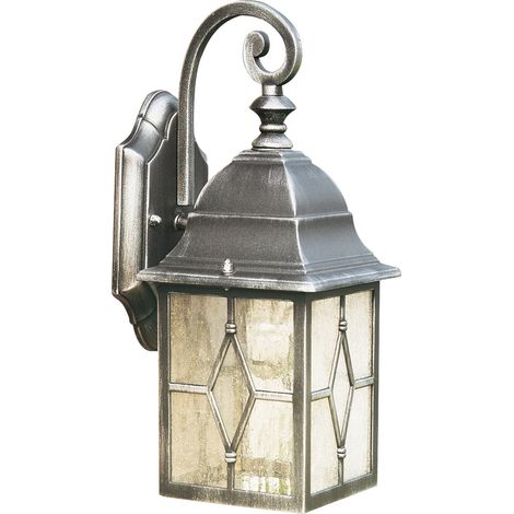 Applique Vintage-Decò Genova Alluminio Nero Vetro Argento 1 Luce E27 (1/5)