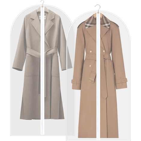 housses à vêtements longues, housses pour costumes, housses de protection pour vêtements, dimensions 140 cm x 60 cm, housses longues avec fermeture éclair, housses pour costumes, manteaux et robes de (1/5)
